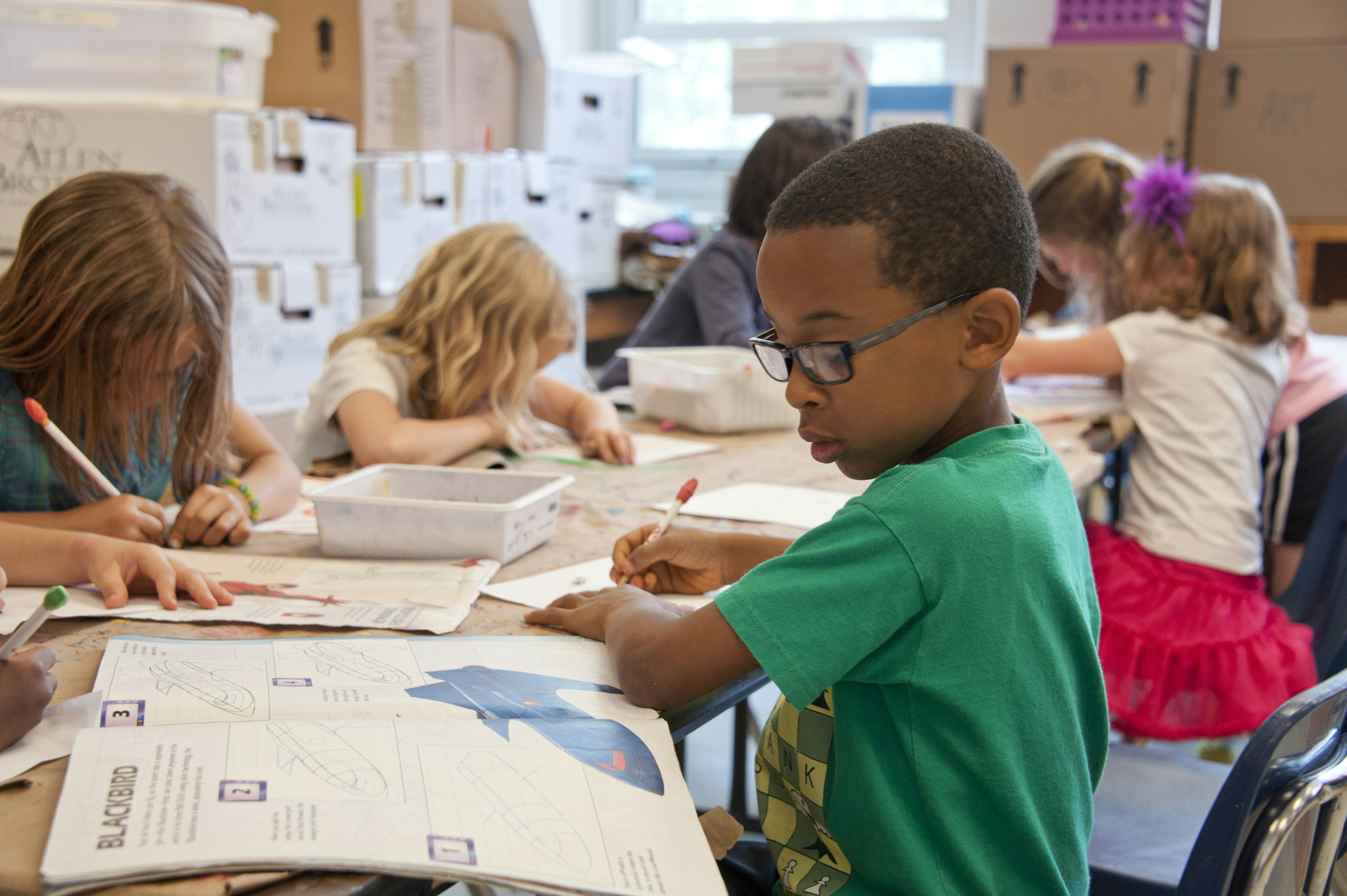 Students learning at Delhi Premium School